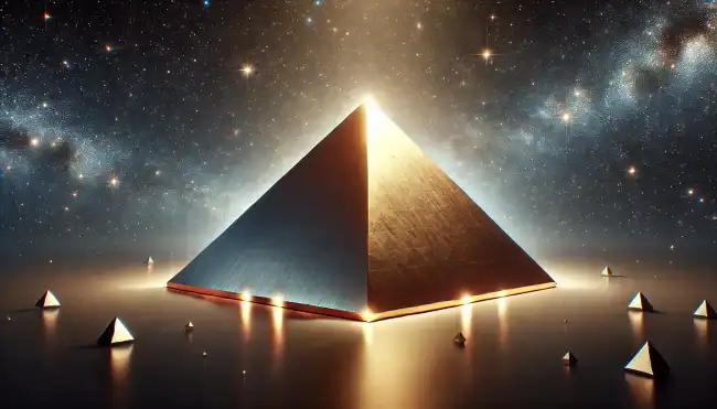 Giant golden pyramid
