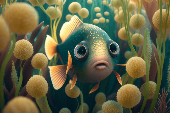 A fish in the ocean