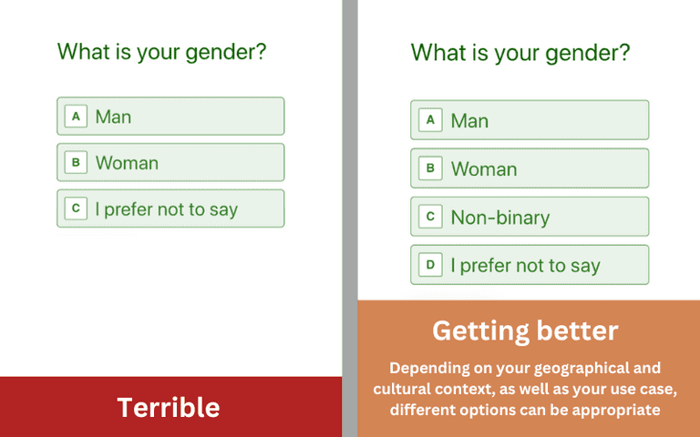 Asking about different genders in forms