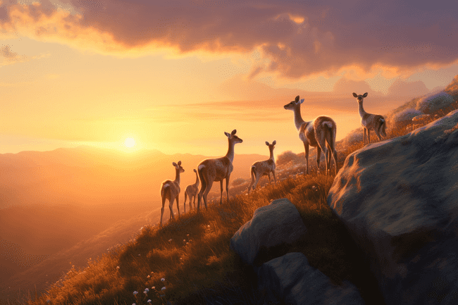 Deer on a hill